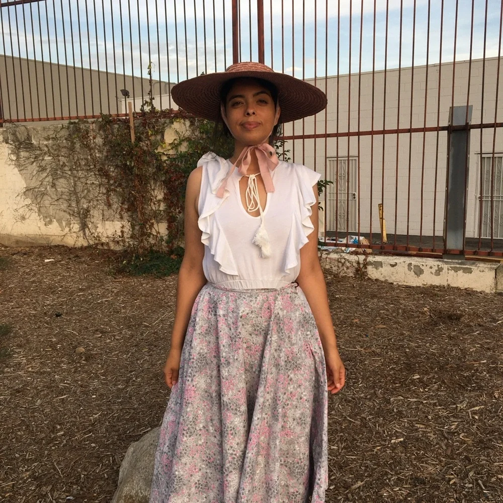 VINTAGE 50s HANDMADE SKIRT WITH POCKET - Picture 10 of 15